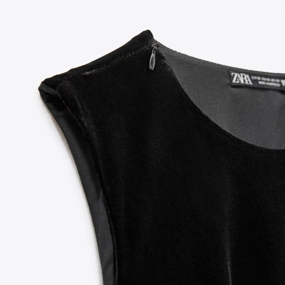 BNWT ZARA ASYMMETRICAL VELVET BODYSUIT  BLACK - REF. 9118/510 - Picture 4 of 4